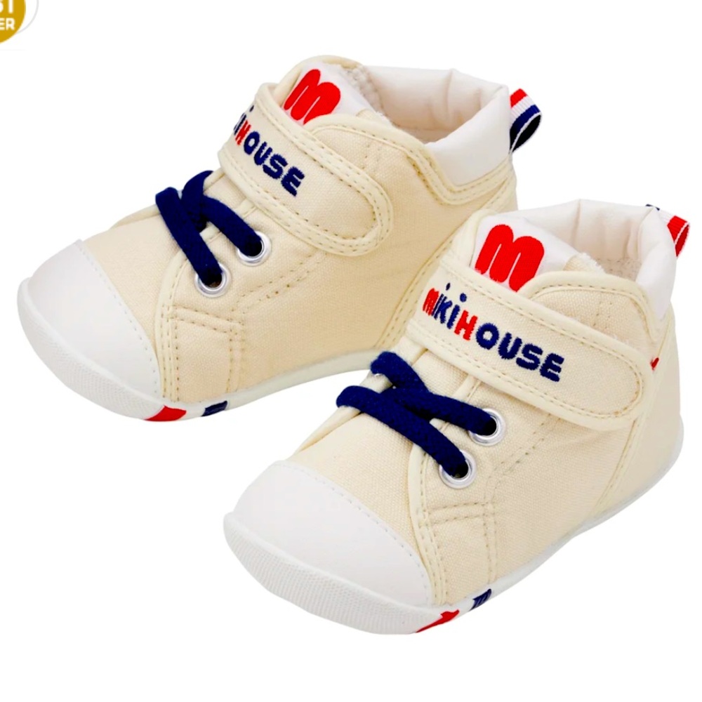MIKI HOUSE Classic High Top First Walker Shoes. Baby. Size 12.5. NWT